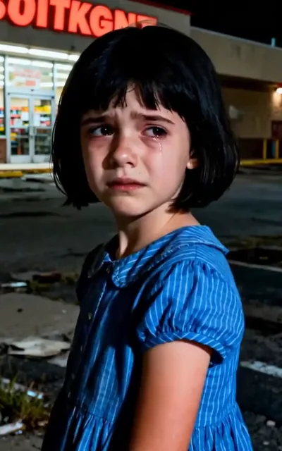 Frame ep04-f03 from episode 4 — Lily outside the supermarket (ep4; subtitles as aired — Lily, I feel weak. I'm sorry your dad can't come in.)
