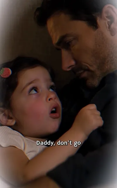 Frame ep02-f02 from episode 2 — Mila reaches for her father (ep2; subtitles as aired — Daddy, don't go.)