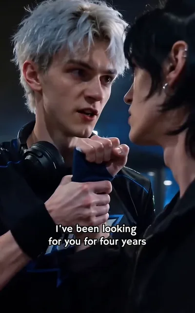 Frame ep01-f03 from episode 1 — Noah pressing his case to Adrian (ep1; subtitles as aired — I don't accept your retirement.)