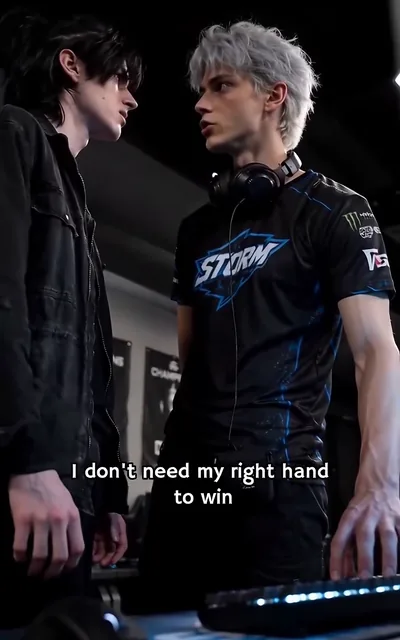 Frame ep04-f00 from episode 4 — The two in STORM team gear (ep4; subtitles as aired — From today on, I play with my left hand.)