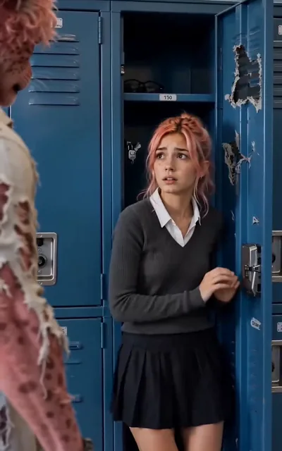 Frame ep03-f01 from episode 3 — The girl at the damaged lockers (ep3; subtitles as aired — Nobody cares about you here.)
