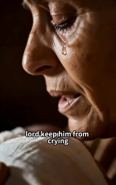 Frame ep02-f00 from episode 2 — The mother weeping over the child (ep2; subtitles as aired — Lord, keep him from crying.)