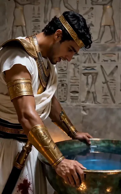 Frame ep06-f02 from episode 6 — The prince and the rival face off (ep6; subtitles as aired — Would you spill Egyptian blood for a slave?)