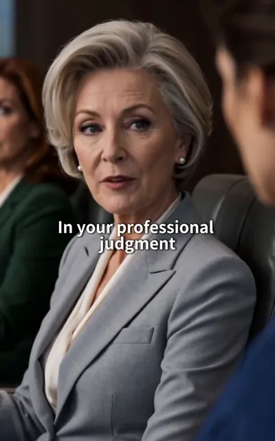 Frame ep01-f00 from episode 1 — Nora addresses Claire in the boardroom (ep1; subtitles as aired — Claire, you're the board's new independent director and its audit committee financial expert.)