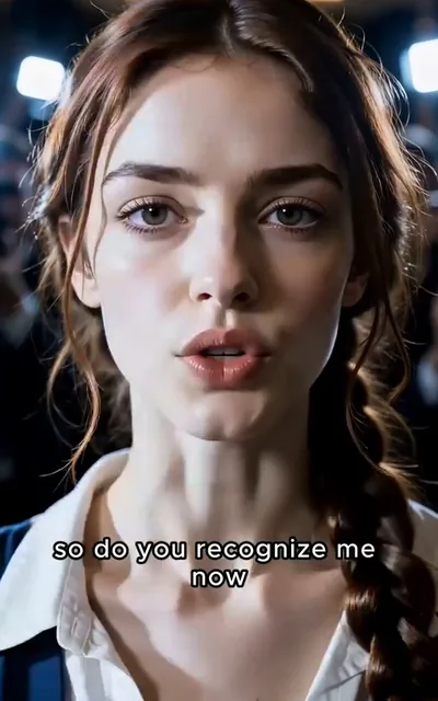 Frame ep02-f03 from episode 2 — Ava confronts Kane at the press conference (ep2; subtitles as aired — So do you recognize me now? I'm your wife and I'm carrying your child, Mr Black.)