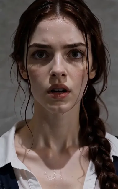 Frame ep04-f03 from episode 4 — Ava in her suit after the promotion (ep4; subtitles as aired — I'm the one who'll be wiping Mr Black's desk soon. I'll work beside him.)