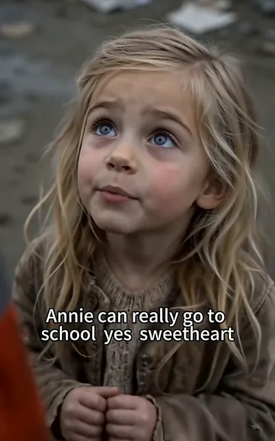 Frame ep03-f02 from episode 3 — Annie hears she might start school (ep3; subtitles as aired — Annie can really go to school? Grandpa will make it happen.)