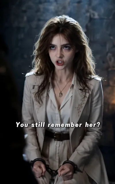 Frame ep02-f00 from episode 2 — Tove in chains, confronting her father (ep2; subtitles as aired — You still remember her?)