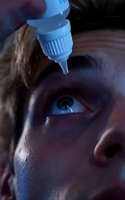 Frame ep03-f02 from episode 3 — An eye being given drops (ep3; subtitles as aired — I will keep them alive and well.)