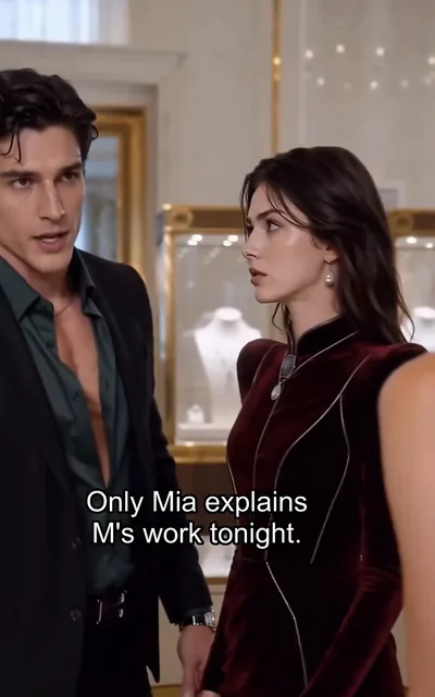 Frame ep05-f00 from episode 5 — Mia at the sales event (ep5; subtitles as aired — Everyone, meet Mia, my ex fiancé.)