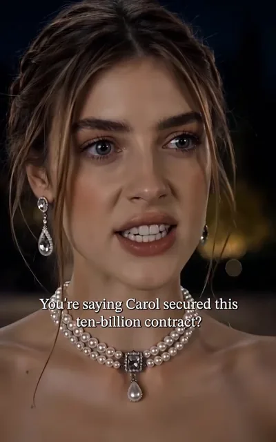 Frame ep02-f01 from episode 2 — Louise confronts the gossip (ep2; subtitles as aired — You're saying Carol secured this ten-billion contract?)