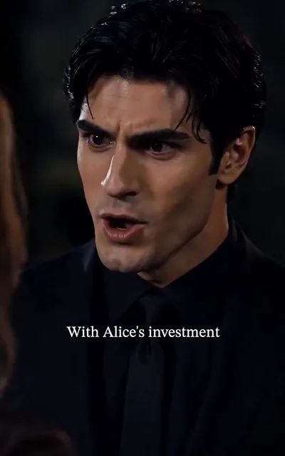 Frame ep03-f02 from episode 3 — David in black suit (ep3; subtitles as aired — With Alice's investment.)