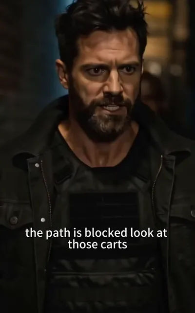 Frame ep04-f03 from episode 4 — Vance close-up (ep4; subtitles as aired — The path is blocked, look at those carts.)