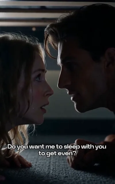Frame ep01-f03 from episode 1 — Sydney confronts the stranger's offer (ep1; subtitles as aired — Do you want me to sleep with you to get even?)