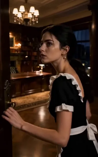 Frame ep02-f01 from episode 2 — Emily the maid at the palace door (ep2; subtitles as aired — Make him remember you.)