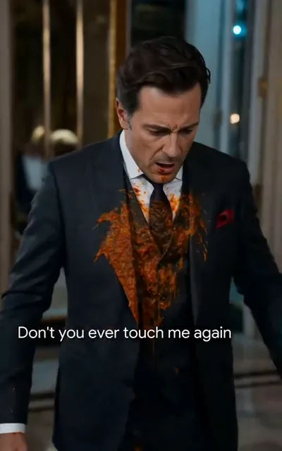 Frame ep06-f02 from episode 6 — She turns on the family (ep6; subtitles as aired — Don't you ever touch me again. Get out of my party.)