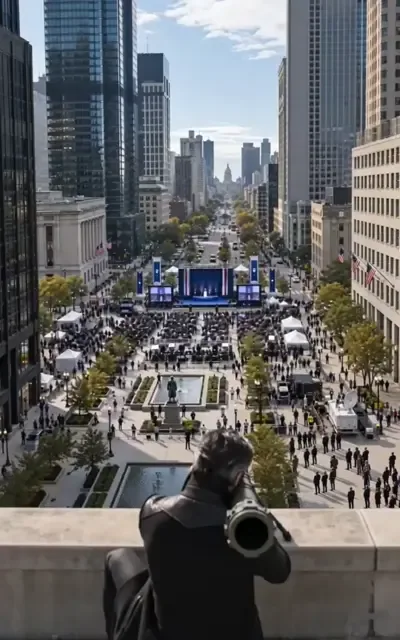 Frame ep01-f00 from episode 1 — The public ceremony kicks off (ep1; subtitles as aired — Ladies and gentlemen, this is the greatest moment in our history.)