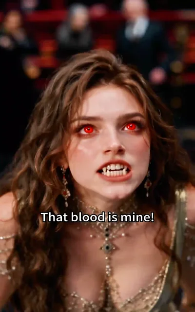 Frame ep03-f01 from episode 3 — vampire bidder claiming Noah (ep3; subtitles as aired — That blood is mine!)