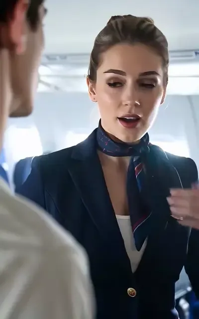Frame ep01-f01 from episode 1 — A passenger helps her aboard (ep1; subtitles as aired — I'm upgrading you to first class. Please come with me.)