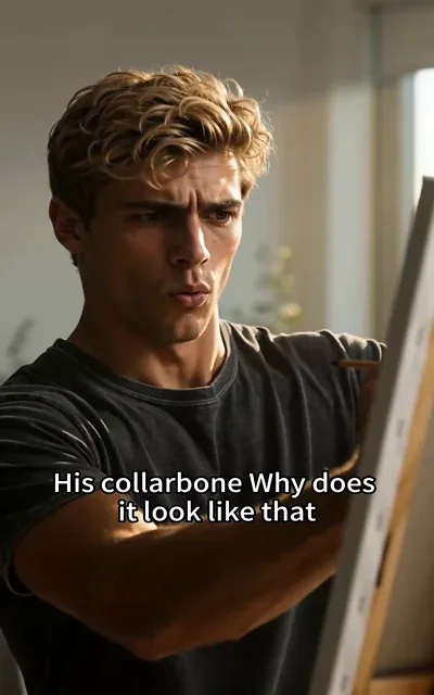 Frame ep06-f02 from episode 6 — The artist becomes obsessed with a physical detail of his muse. (ep6; subtitles as aired — His collarbone Why does it look like that)