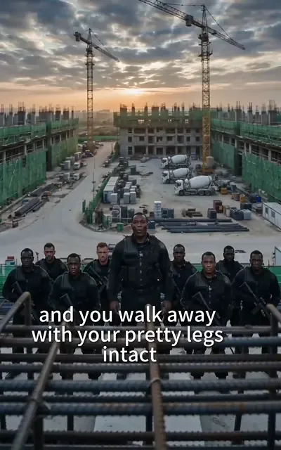 Frame ep05-f00 from episode 5 — The ambush in the lot (ep5; subtitles as aired — Give me the beast and you walk away with your pretty legs intact.)