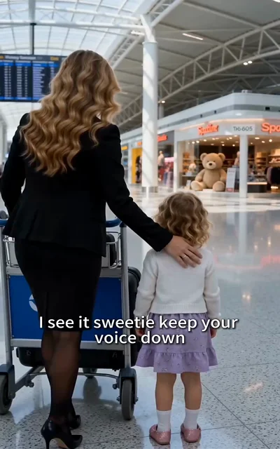 Frame ep02-f01 from episode 2 — a mother in a crowded lobby (ep2; subtitles as aired — I see it sweetie keep your voice down)