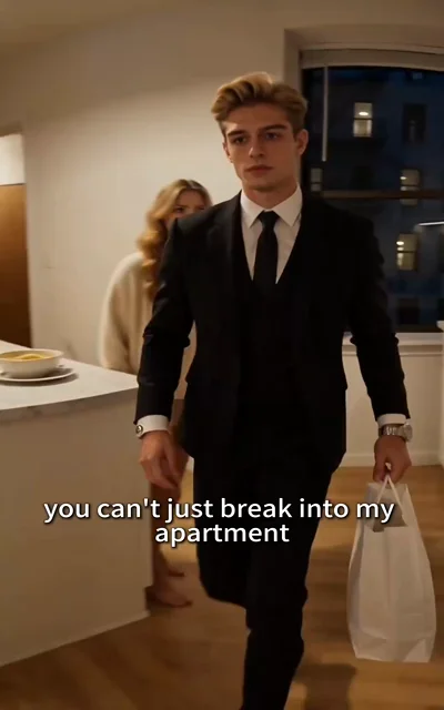 Frame ep07-f01 from episode 7 — he shows up with dinner anyway (ep7; subtitles as aired — you can't just break into my apartment)