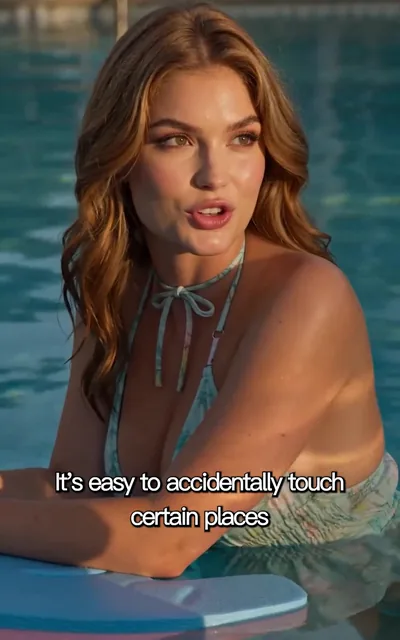 Frame ep03-f00 from episode 3 — Sophia at the pool edge (ep3; subtitles as aired — It's easy to accidentally touch)