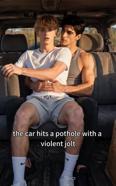 Frame ep03-f01 from episode 3 — The truck hits a pothole (ep3; subtitles as aired — The car hits a pothole with a violent jolt)