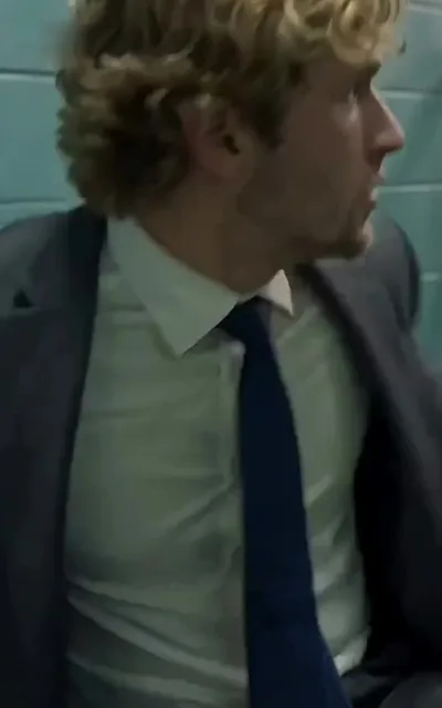 Frame ep01-f00 from episode 1 — Morris in suit, profile (ep1; subtitles as aired — Not the pampered young master anymore)
