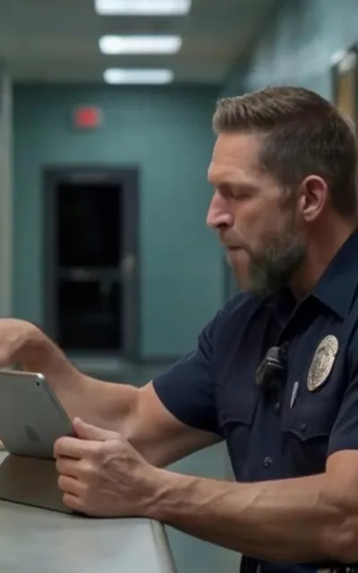 Frame ep02-f02 from episode 2 — The officer at the station (ep2; subtitles as aired — Rules are rules)