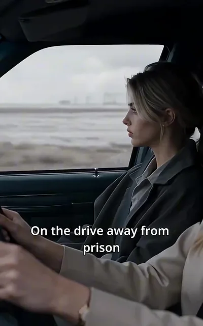 Frame ep01-f01 from episode 1 — Celia on the drive away from prison (ep1; subtitles as aired — On the drive away from prison)