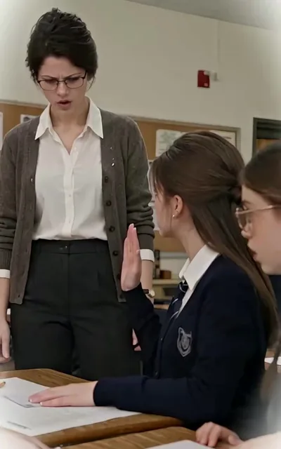 Frame ep01-f01 from episode 1 — Her reply (ep1; subtitles as aired — I raised my hand and told the teacher)