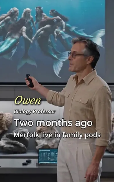 Frame ep01-f03 from episode 1 — The professor (ep1; subtitles as aired — Two months ago, murfolk live in pods)