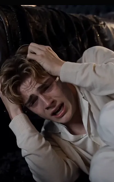 Eli breaking down, hands in his hair — the collapse the free block has been building toward, staged exactly as shot (ep3; distress frame as aired, not amplified)