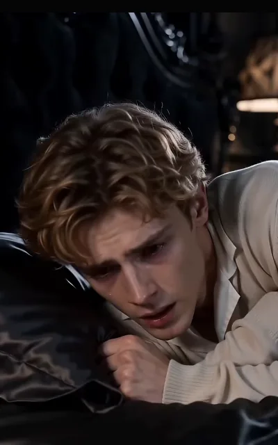 A grief close-up, bedding clutched in a fist — the quiet devastation after the storm, staged exactly as shot (ep3; distress frame as aired, not amplified)