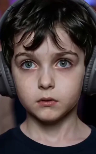 A boy with earbuds — the quiet hostage detail at the edge of the frame (ep5)