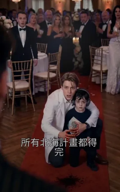 "The North Sea Project must be finished" — the doctor on his knees on the red carpet, child in his arms (ep6, subtitles as aired)