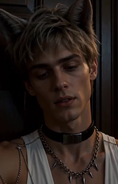 Episode 3 frame: Wren in silver hair and grey ears, a composed solo portrait — the Omega protagonist avatar source