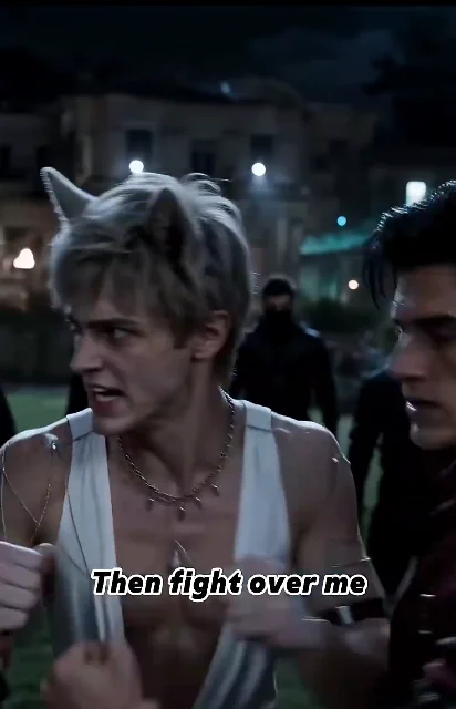 Episode 5 frame: Wren挑衅地微笑, 'Then fight over me' subtitle — the Omega's agency turning the tables, TOP quote, as aired