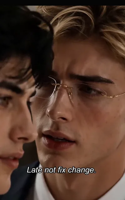Rhys and Kael half-face close in the finale, the distance gone — the closing tension of the free block (ep5; intimate frame as aired, not amplified; platform subtitle reads unclear, not quoted)