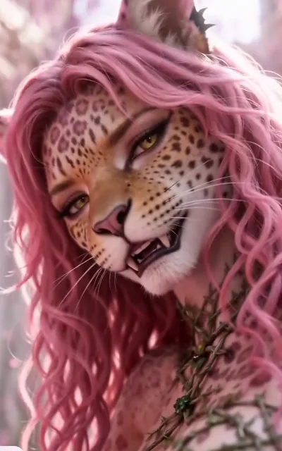 A close-up of Cleo in her beast form
