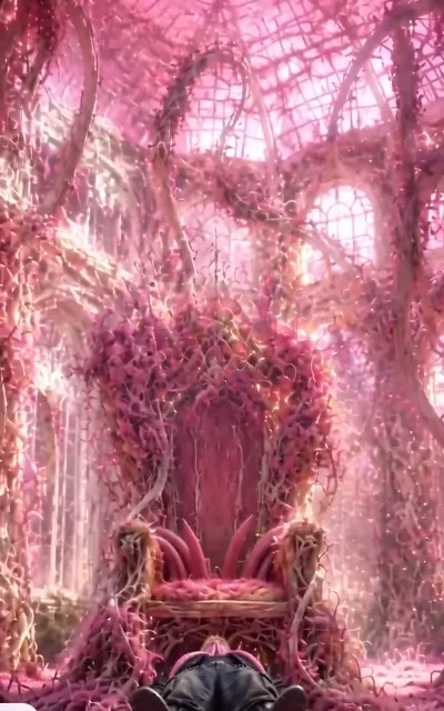 The vine-built throne — the visual hook of the free run's end