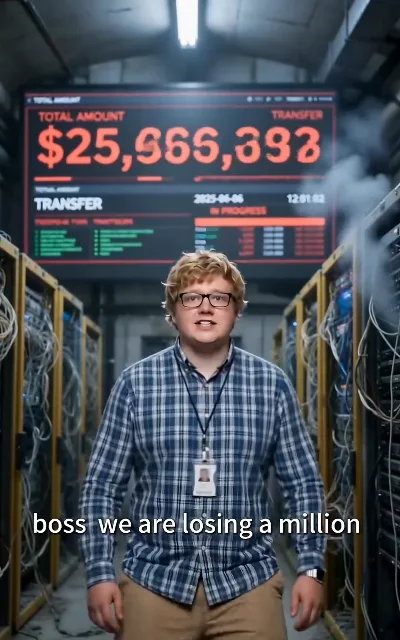 "boss we are losing a million" — the transfer board reading $25,966,392 IN PROGRESS, every digit on screen (ep3, subtitles as aired; board figure quoted verbatim from the frame)