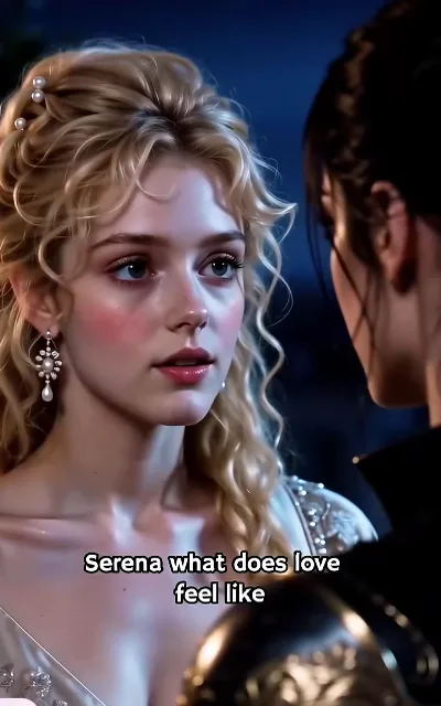 Under the night sky, Princess Leonora looks up at her knight with wide, earnest eyes, "Serena… what does love feel like?"