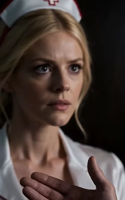 A hand from off-frame, a nurse on alert — the villa's rules asserting themselves the moment Blair hesitates (ep3)
