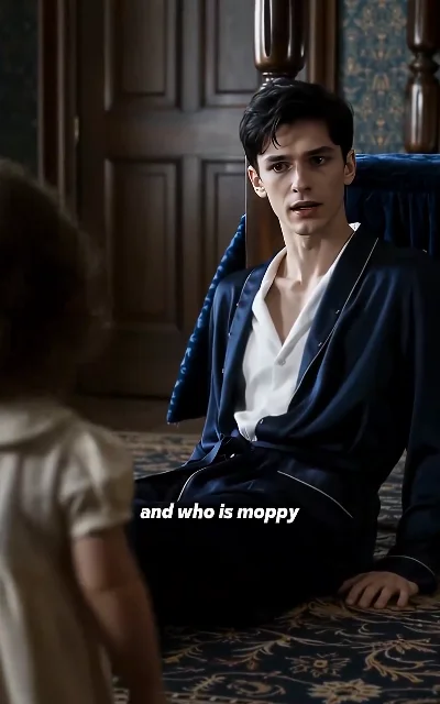 Episode 3 frame: Silas first meets Mopsy, 'and who is moppy' — subtitles as aired, title anchor (station spelling)
