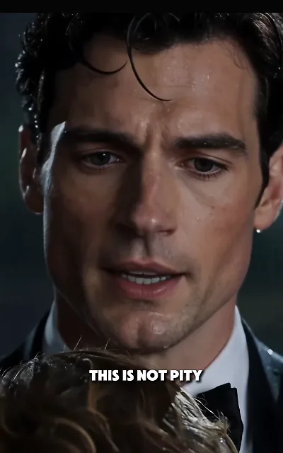 "THIS IS NOT PITY" — Kalen with rain-matted hair looking down from close range — the line the rainy night turns on (ep5, subtitles as aired)