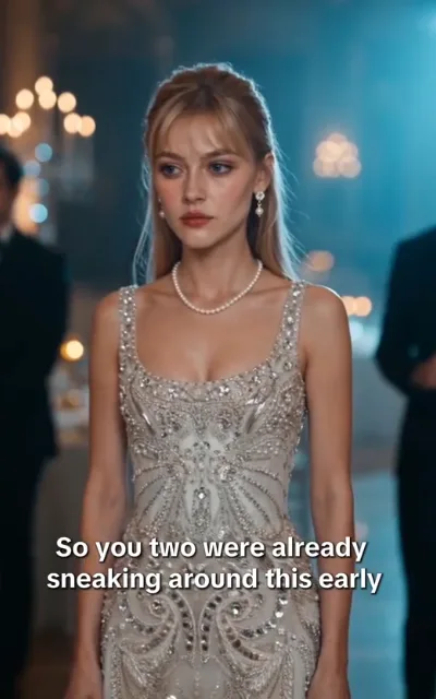 The catch - two figures caught close in a private moment while a third looks on from the doorway, the caption So you two were already sneaking around this early beneath (ep3; subtitles as aired - the caught-together line)