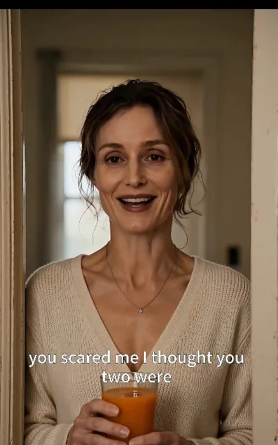 "you scared me I thought you two were" — Maggie's realization arriving as a laugh, her son's face doing the rest: the misunderstanding payoff to episode two's door scramble (ep4, subtitles as aired)